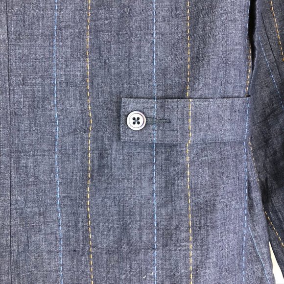 Kenar Casual Linen Jacket with Snap Closure - Picture 5 of 7